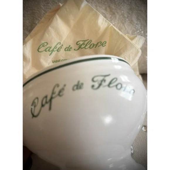 Cafe de Flore Paris Revol 9 Porcelain Advertising Bowl Vintage
